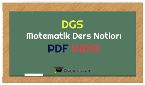 Dgs matematik notları pdf